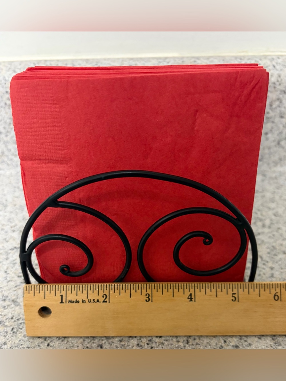 Black Scroll Metal Napkin Holder - Picture 4 of 5